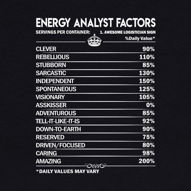 Energy Analyst T Shirt - Energy Analyst Factors Daily Gift Item Tee by Jolly358